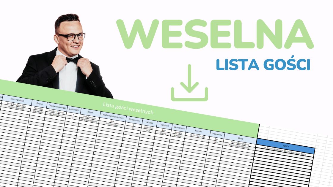 Read more about the article Lista gości weselnych – plik do pobrania! Ułatwi Wam życie.